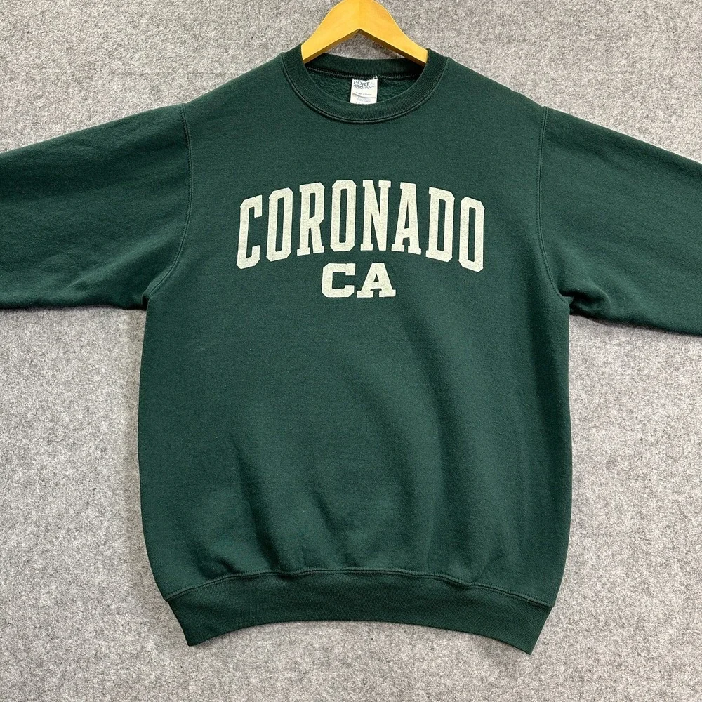 Port & Company Crewneck "CORONADO CA" Sweatshirt Unisex Size Small Green - Picture 2 of 7